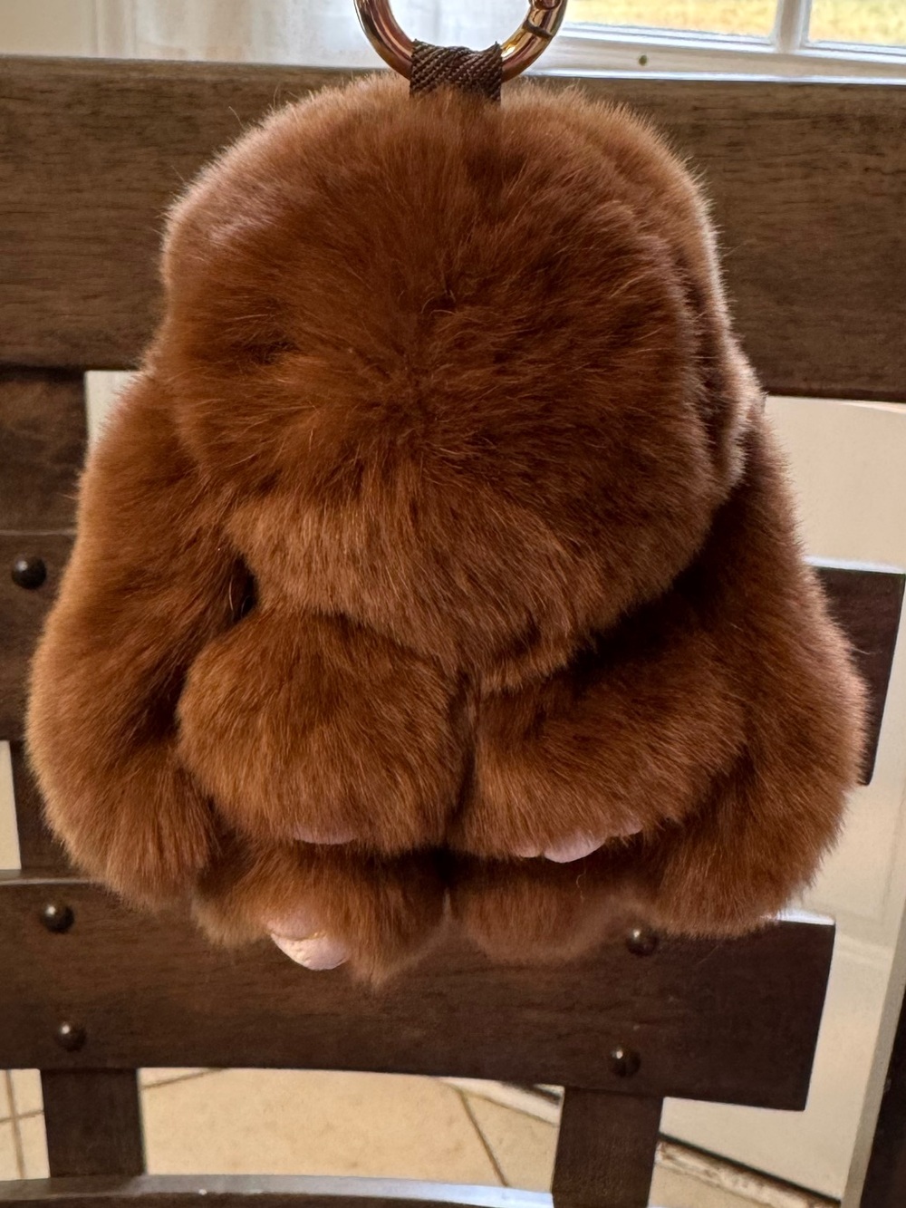 Fluffy Soft Rabbit Keychain (Dark Brown)